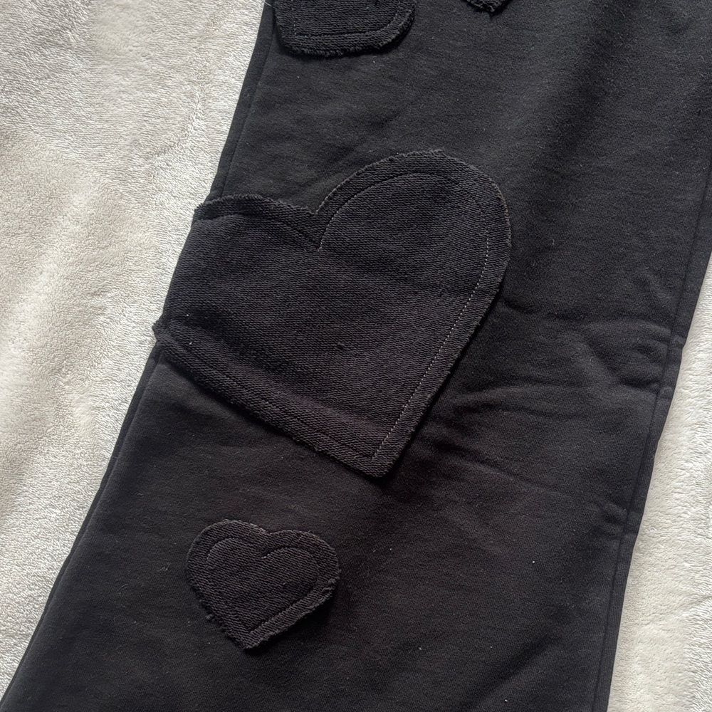 Civil Regime Black Heart Patch Wide-Leg Sweatpants - Picture 2 of 9